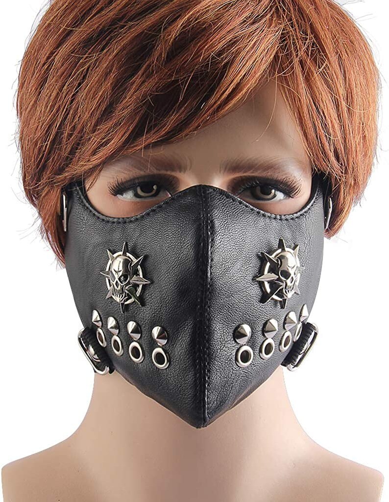 Black Punk Leather Mask Mad Max Skull Breathable Fetish Kink Etsy