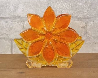 Vintage Retro Glass Like Resin Daisy or Sunflower Letter or Napkin Holder Mid-Century Modern