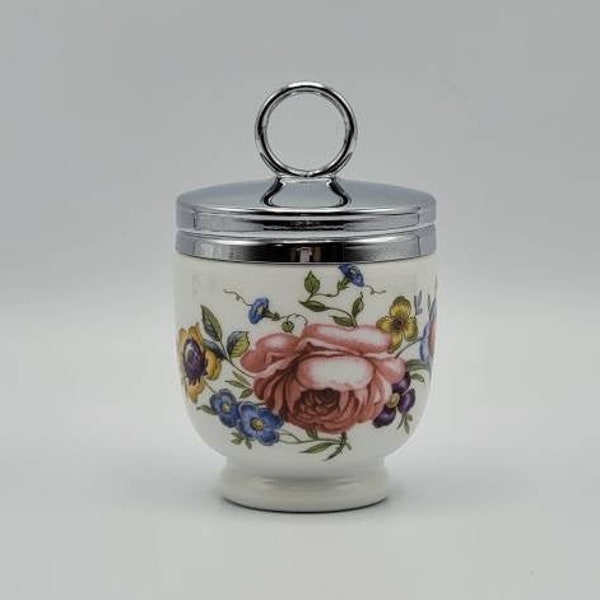 Vintage Royal Worcester Egg Coddler, Pink Rose Bournemouth Pattern