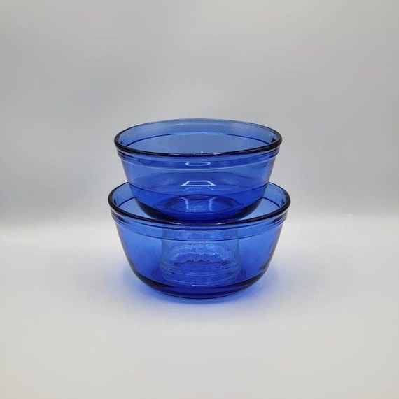 Vintage Anchor Hocking Blue Glass Nesting Mixing Bowls, 1 Quart and 1.5  Quart, Set of 2 -  Norway