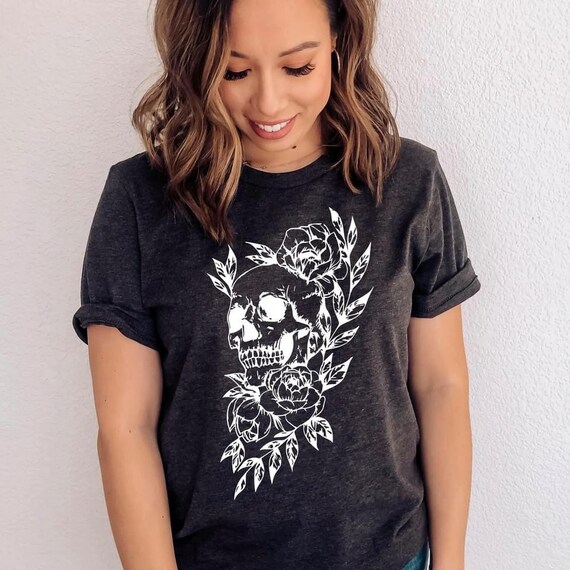 Skull And Flowers Teee Skull And Flowers Teee