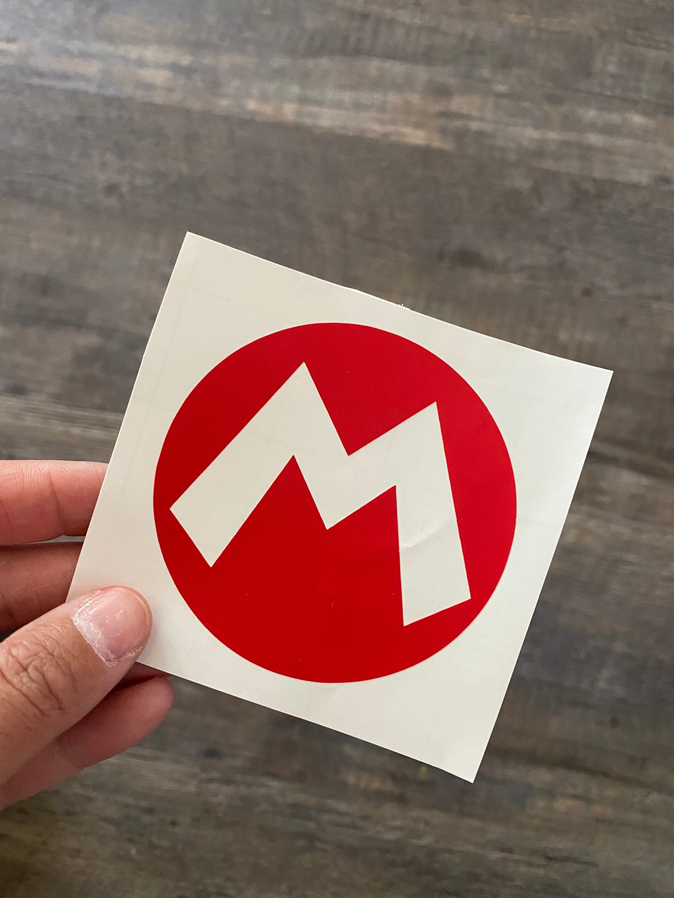 Vinyl Decal, Mario Decal, Vinyl Sticker, Mario Bros, M Decal, Mario
