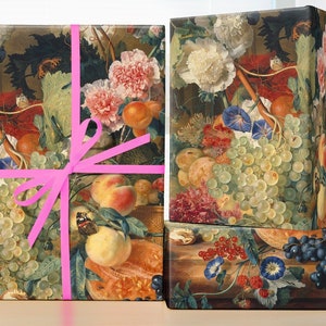 Baroque Still Life of Fruit Wrapping Paper; Wine Wrapping Paper Roll; Grape Gift Wrap; Chef Gift Wrap, Wine Gift Wrap; Fruit Gift Wrap