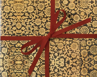Vintage Sunflower Wrapping Paper Roll, Vintage Sunflower Gift Wrap Sheets, Woodland Flower Flora Pattern