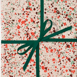 Grainy Paint Pattern Wrapping Paper Roll, Vintage Paint Drip Pattern Gift Wrap Sheets, Mid Century Pattern, Vintage Christmas