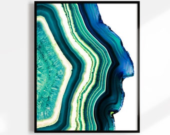 001 Geode Effect Composition Blue Green Art Print