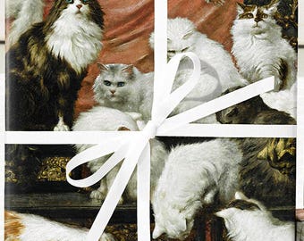 Carl Kahler Cat Wrapping Paper; Cat Wrapping Paper; Wrapping Paper funny, Wrapping Paper Cat, Cat Gift Wrap, gift wrap funny, cat painting