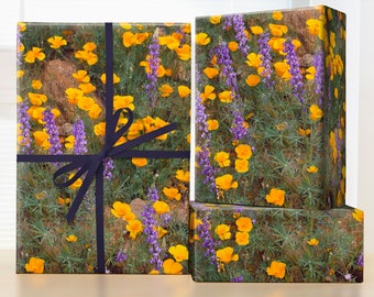 Arizona Wild Flower Wrapping Paper; Wild Flower Wrapping Paper; Arizona Wild Poppies; summer wrapping paper; Wedding Flower Gift Wrap