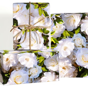 Rose Wrapping Paper white rose wrapping paper rose wedding gift wrap wedding flower gift wrap Wedding Wrapping Paper wedding gift wrap image 2