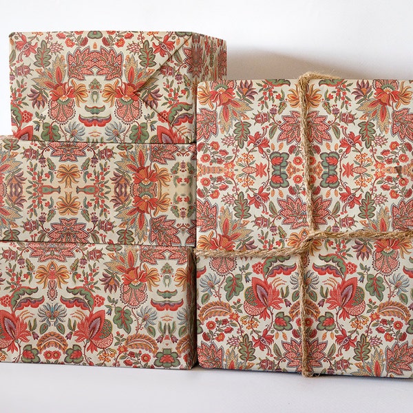 18th Century Wrapping Paper; Vintage Gift Wrapping; Christmas Wrapping Paper; Gift Wrapping; Textile Gift Wrapping; Textile Wrapping Paper