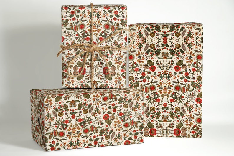 18th Century French Textile Wrapping Paper; Christmas Gift Wrapping; Christmas Wrapping Paper; Gift Wrapping; Vintage Gift Wrapping; Gift 