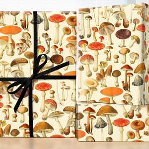 Mushroom Wrapping Paper, Mushroom Gift Wrap 