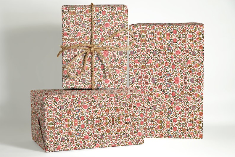 19th Century French Textile Wrapping Paper; Christmas Gift Wrapping; Christmas Wrapping Paper; Gift Wrapping; Textile Gift Wrapping; Gift