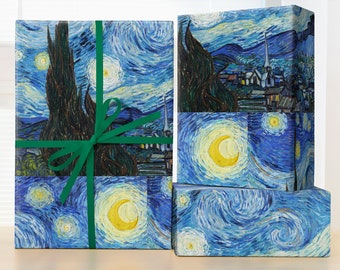 Starry Night  Wrapping Paper Roll, Vincent van Gogh Wrapping Paper