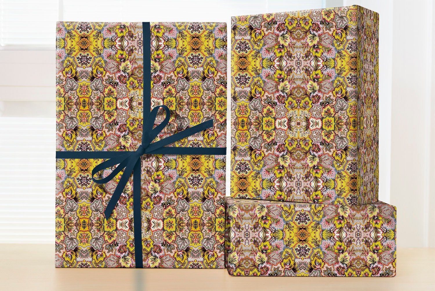 French 1797 Textile Wrapping Paper Roll; Textile Print Wrapping Paper; Art Nouveau Gift Wrap; Christmas Wrapping Paper, Housewarming Gift