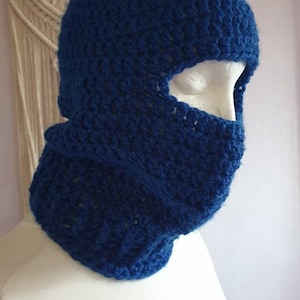 Handmade crochet ski mask balaclava winter hat. Head neck and face protector.