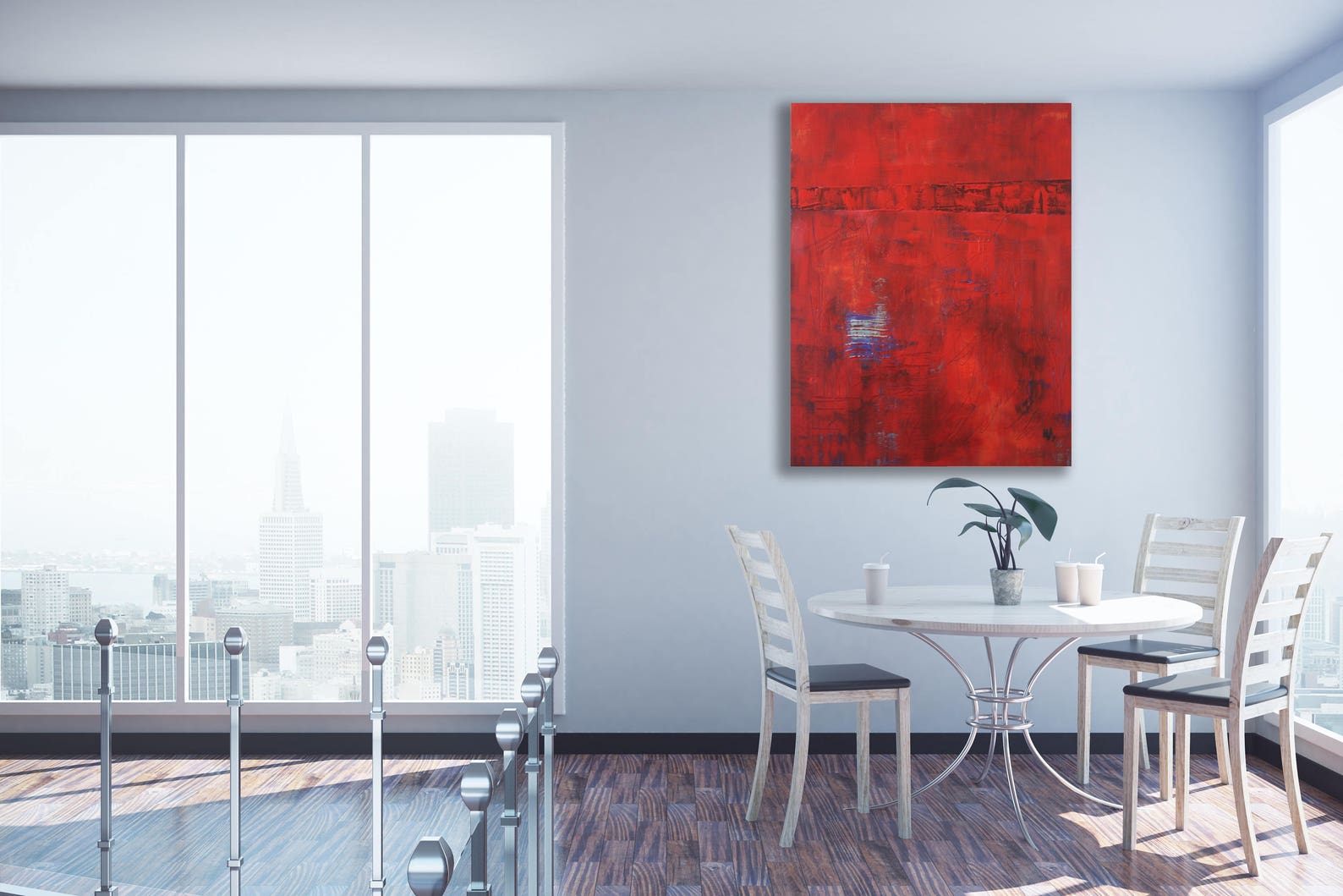Red Abstract Painting / Original Art / Red Abstract Art / Etsy Canada