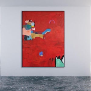 Title: &quot;No Shortcuts&quot; / Red Abstract Painting / Red Abstract Art / Colorful Modern Art / Colorful Abstract Painting / Red Painting