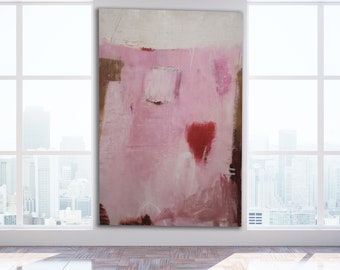 Pink Abstract Painting / Pink and Red Abstract Art / Pink Painting / Large Pink Painting / Large Pink Original Art / Pink and Brown Painting