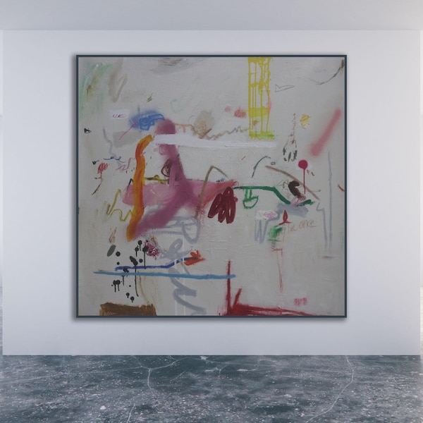 Colorful Abstract Painting: "YOLO colorful," Modern Contemporary Art (Unstretched/Unframed)