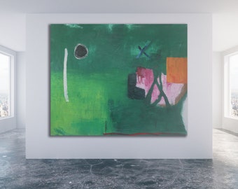 Green Abstract Painting / Colorful Modern Art / Green Modern Art / Bold Green Painting / Large Green Abstract Art