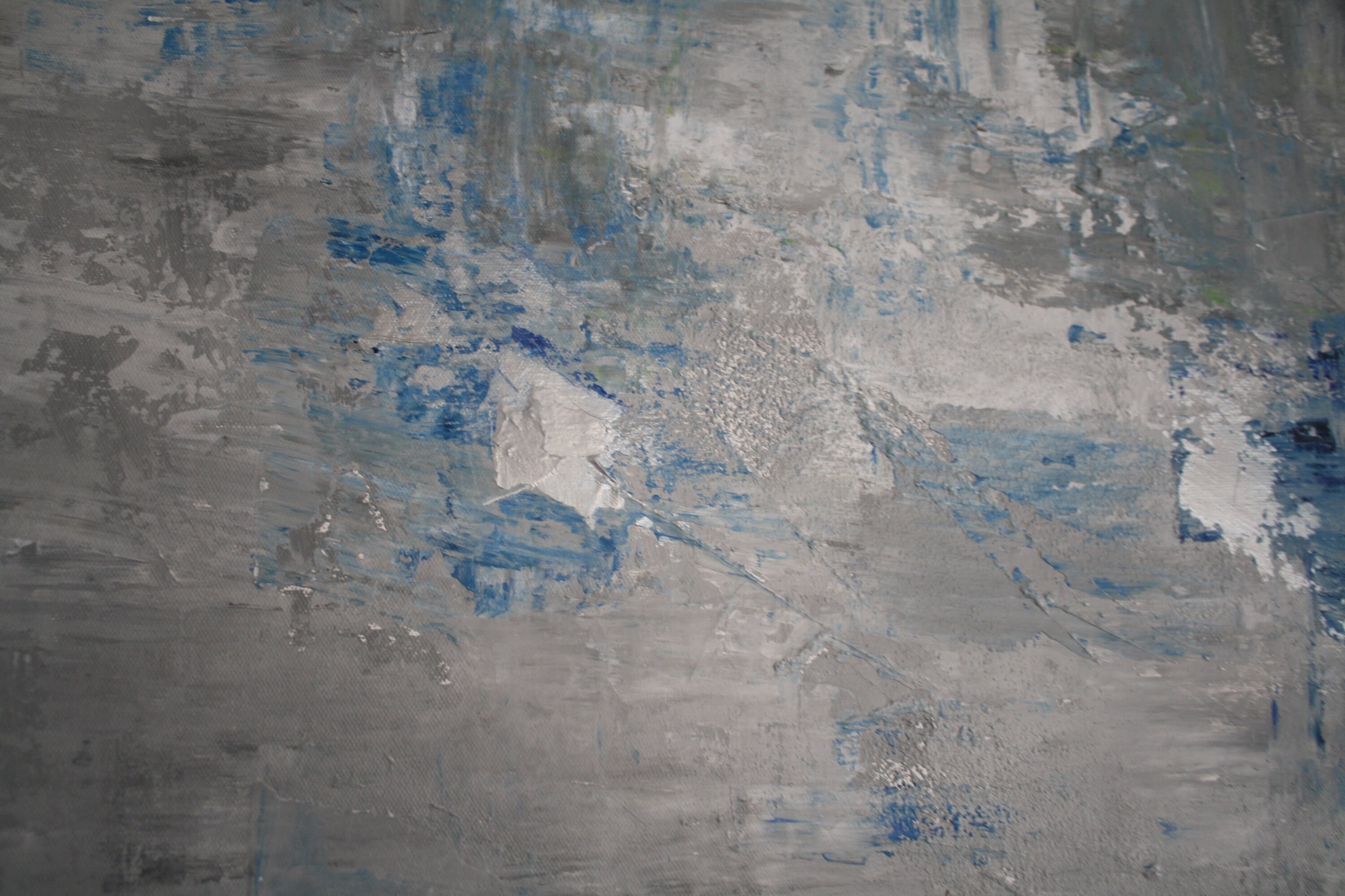 Blue and Grey Abstract Painting / Large Abstract Art / Blue Etsy