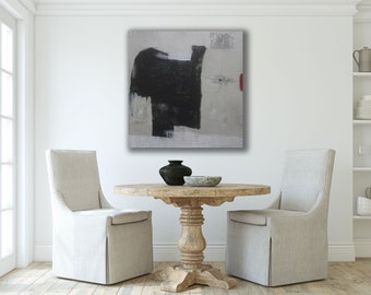 Black and White Abstract Painting / Black and Cream Abstract Art / Large Modern Art / Black and White Modern Art / Original Art