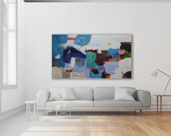 Title: "Saddle Up" / Colorful Abstract Painting / Colorful Modern Art / Colorful Abstract Art / Large Colorful Painting / Horse Abstract Art