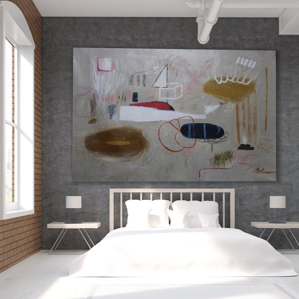 Brown Abstract Painting: Modern Earth Tones Art (Unstretched/Unframed)