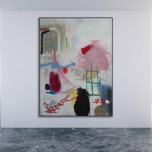Title: &quot;Singed and Soaked&quot; / Colorful Abstract Painting / Colorful Modern Art / Large Colorful Painting / Original Art / Colorful Art