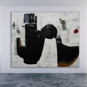 Black and White Abstract Painting / Black and White Abstract Art / Large Black and White Abstract Art / Original Art
