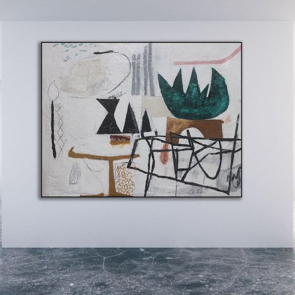 Title: "Force of Nature" / Abstract Painting / Large Abstract Art / Abstract Art / Modern Art / Contemporary Art / Black and White Art
