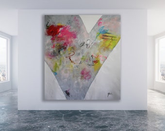 Colorful Abstract Painting / Heart Painting / Abstract Art / Heart Abstract Art / Colorful Art