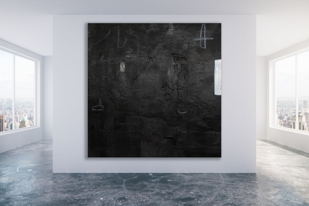 Black Abstract Painting / Black Abstract Art / Black Textured Painting