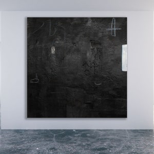 Black Abstract Painting / Black Abstract Art / Black Textured Painting / Black Modern Art / Black Art / Large Black Art