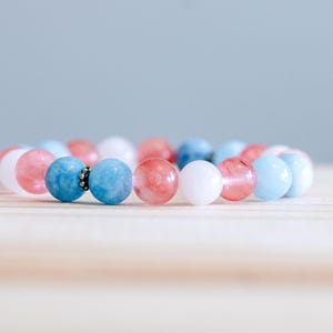 Transgender Pride Bracelet, trans bracelet, pride flag, gemstone pride bracelet