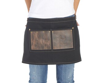 Delantal de peluquería para mujer, piel y lona de primera calidad, regalo ideal para ella de Rasso Workwear / Sin personalización - ROXANNE