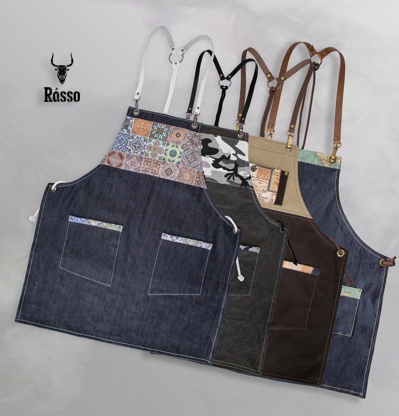 ECONOMIC SERIES of APRONS With Premium Quality Fabric & Leather. - Etsy