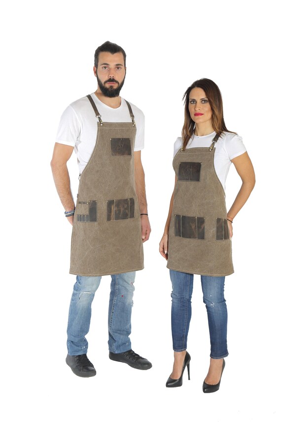 Hairdresser apron premium quality leather many pockets | Etsy