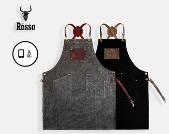 Restaurant and Barista apron with pockets for accessories - REMY