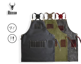 ELVIS - Hair salon apron, premium quality leather, hair colorists product