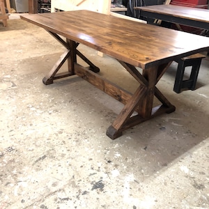 farmhouse trestle table 3’ x 6’ x 30” tall