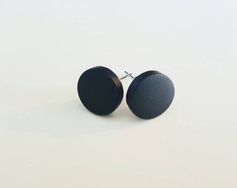 Black stud earrings, Earrings for men, unisex