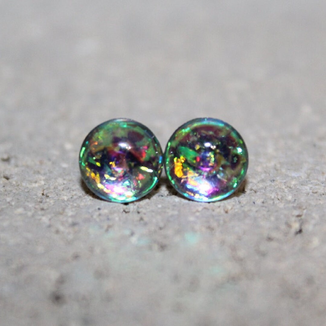 NORTHERN LIGHTS Stud Earrings, Aurora Borealis Stud Earrings, Glitter
