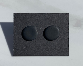 Black Stud Earrings, Men's Earrings, Unisex Disc Earrings