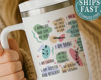 Infertility Affirmations Tumbler, Personalized Daily Affirmations Coffee Mug, Custom Daily Reminders Cup