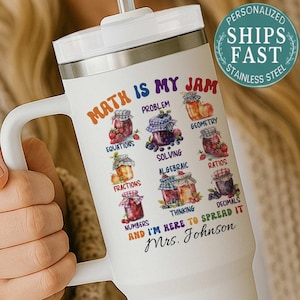 Math Teacher Tumbler, Math Is My Jam Tumblers, Maths Teacher Appreciation Water Bottle, Back to School Mathematician Coffee Mugs Bulk Gifts
