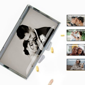 Custom Photo Pill Box, loss of loved one Pill Case, pet memorial 7 day Pill Organizer best friend gift, Pill Holder personalized gifts