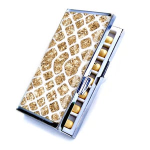 Schlangenprint Glitter Pillendose, dekorativer Kartenhalter mit individuellem Namen, Travel Controller Pillendose, personalisierte dekorative Frau Geschenkkartenhalter