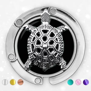Portaborse a forma di tartaruga marina in argento, regalo per la mamma, gancio per borsa da tavolo, regalo per la mamma, accessori per scrivania da ufficio, regalo di addio al collega, gancio per borsa